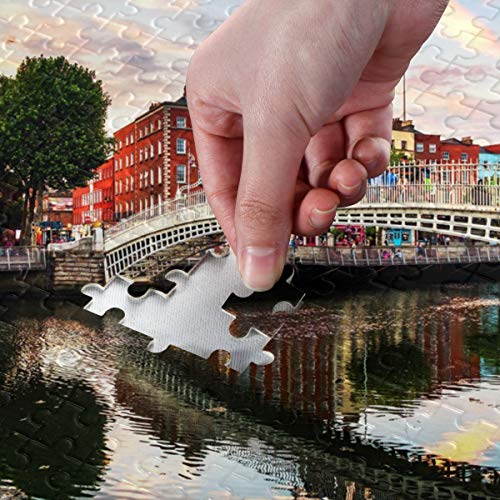Oarencol Dublin Ireland Ha Penny Bridge Sunset River Landscape Jigsaw Puzzle 1000 Pieces Puzzles for Adults - Image 5