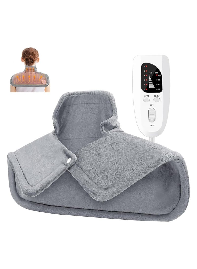 general Heating Pad,Electric Heat Pad for Neck and Shoulders- Fast Heat Warming Shawl 6 Electric Temperature Options 4 Timer Settings Safe Auto Shut-Off Machine Washable - Image 1