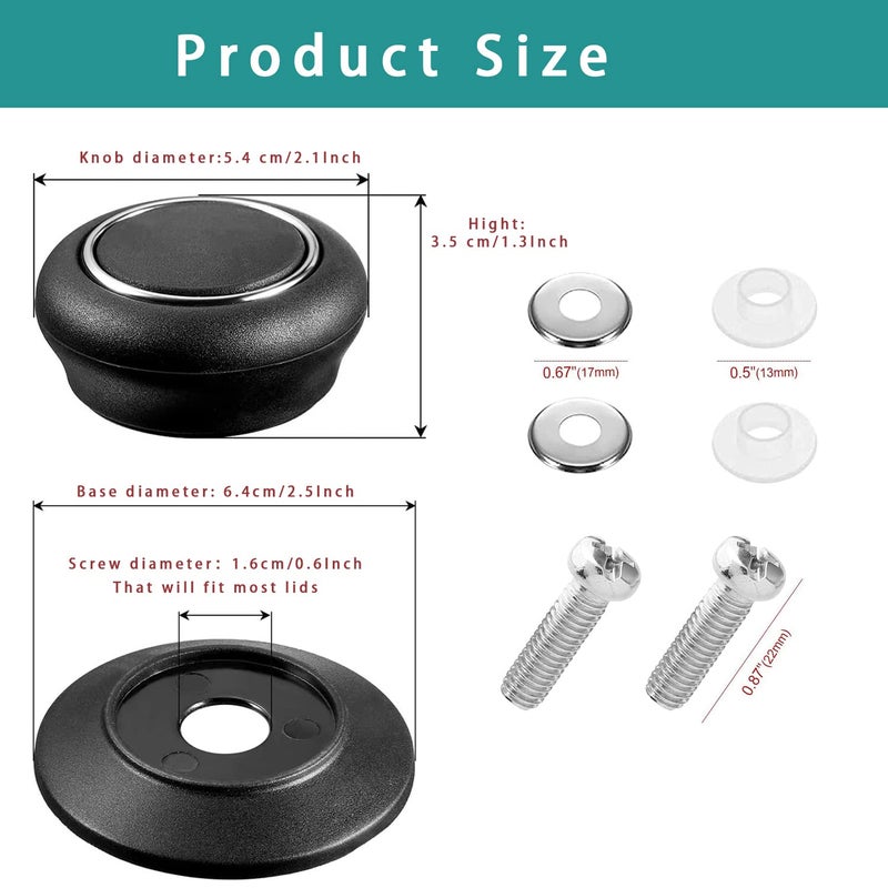 ZUIHUI 2 Pcs Universal Pot Lid Handle Replacement for Crockpot Lids, Pan Lid Replacement Knob Parts, Kitchen Cookware Lid Replacement Knob - Image 2