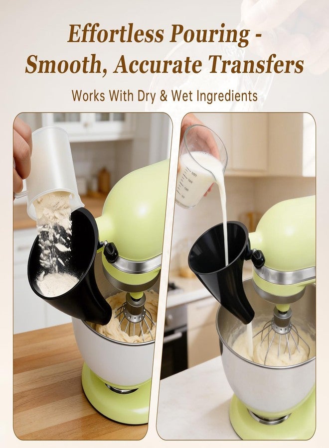KEEUH Black Kitchen Aid Attachments for Mixer, Mess-Free Pouring for Flour & Egg Liquid, Fits Tilt-Head 5 Qt (KSM150), Perfect for Baking, Dishwasher-Safe Stand Mixer Accessories - Image 5