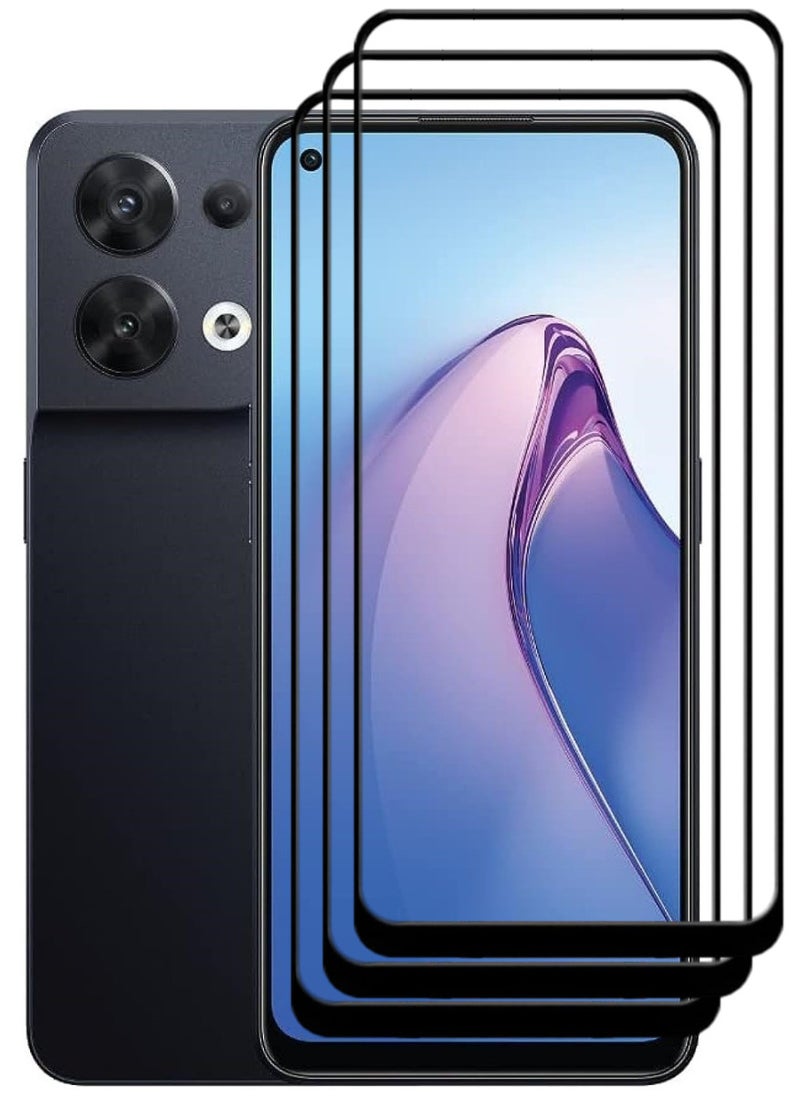 ACLIX 3 Pieces Antistatic ESD Dustproof Premium Quality High Definition Tempered Glass Screen Protector Designed For Oppo Reno8 - Image 1