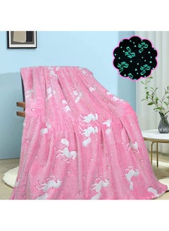 FASHION HOME Kids Glow in The Dark Blanket Soft Throw All Seasons for Couch Sofa Bed 150 x 120cm  - Image 2