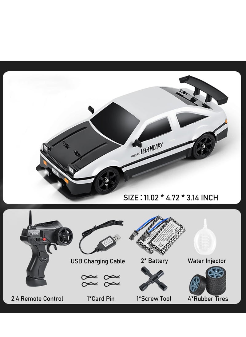 XICEN - Remote Control Car RC Drift Car, 1:16 Scale 4WD 18KM/H High Speed Model Vehicle, 2.4GHz Racing Car with LED Lights & Spray Rubber Tire, includes 2Pcs Rechargeable Batteries for Adults Boys Girls Kids - Image 1