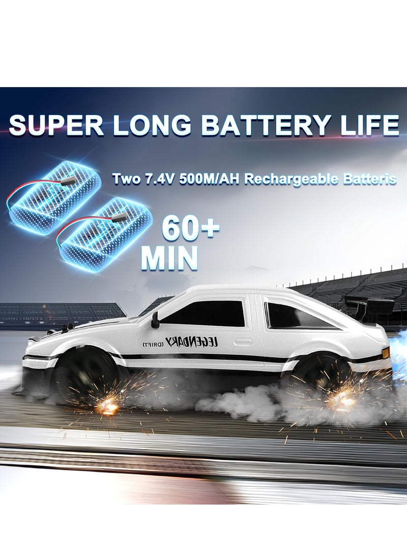 XICEN - Remote Control Car RC Drift Car, 1:16 Scale 4WD 18KM/H High Speed Model Vehicle, 2.4GHz Racing Car with LED Lights & Spray Rubber Tire, includes 2Pcs Rechargeable Batteries for Adults Boys Girls Kids - Image 1