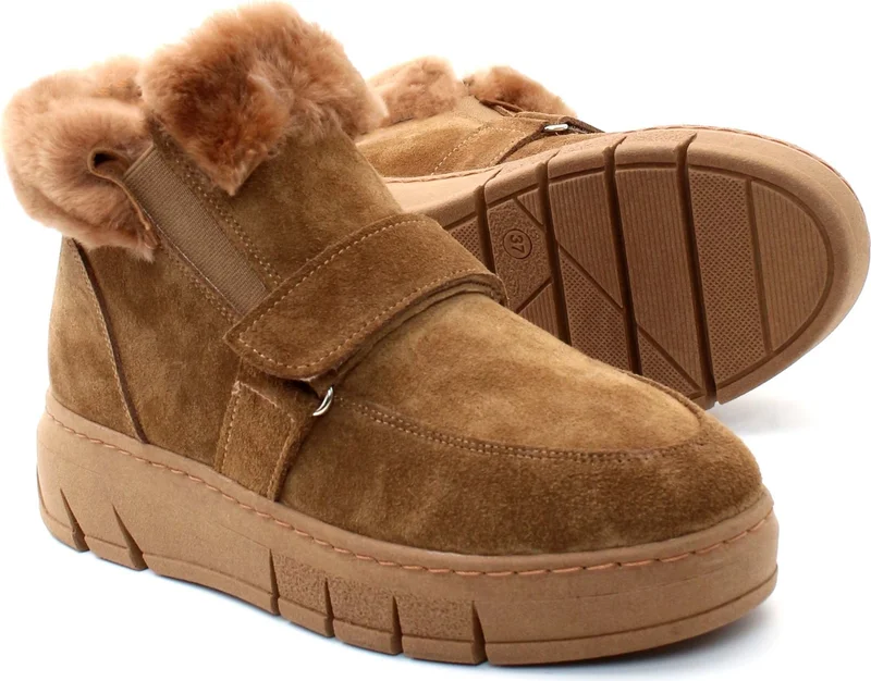 Fast Step Genuine Leather Fur Women's Classic Boots 916KZA3700