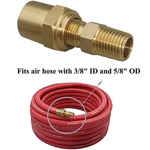 Zeiboat 3 Pack Pipe Fitting Adapter of 1/4" NPTF Male x 3/8" Hose ID x 5/8" Hose OD, Pipe Connector Replacement Part, Brass - Image 4