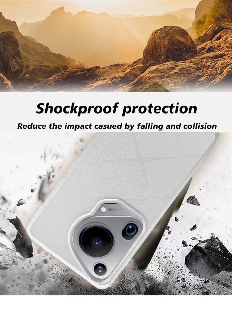 دبليو تيك غطاء حماية واقٍ لشفاه الكاميرا المرتفعة من السيليكون الفاخر لهاتف هواوي بورا 70 الترا 5 جي 2024 أبيض - Image 3