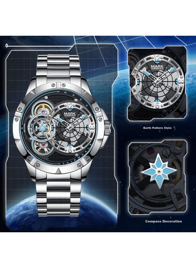 Mark Fairwhale Men's Automatic Mechanical Watch Luminous Waterproof Top Ten Famous Watches Work Season Gift For Boyfriend 6005 - Image 3