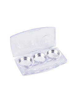 10 Pcs Clear Empty Eyeshadow Palette Plastic Eyeshadow Storage Box Case With 3 Grids Palettes Lipstick Box Pigment Palette Tray Plastic Cosmetics Container Box Diy Makeup Powder Sample Box