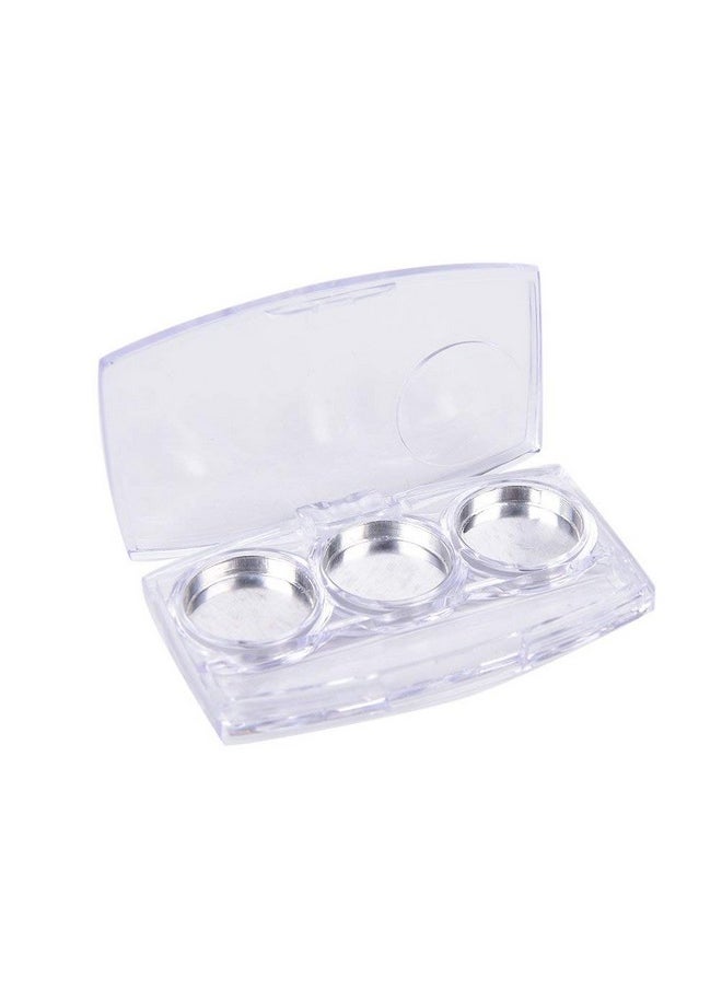 Healthcom - 10 Pcs Clear Empty Eyeshadow Palette Plastic Eyeshadow Storage Box Case With 3 Grids Palettes Lipstick Box Pigment Palette Tray Plastic Cosmetics Container Box Diy Makeup Powder Sample Box - Image 1