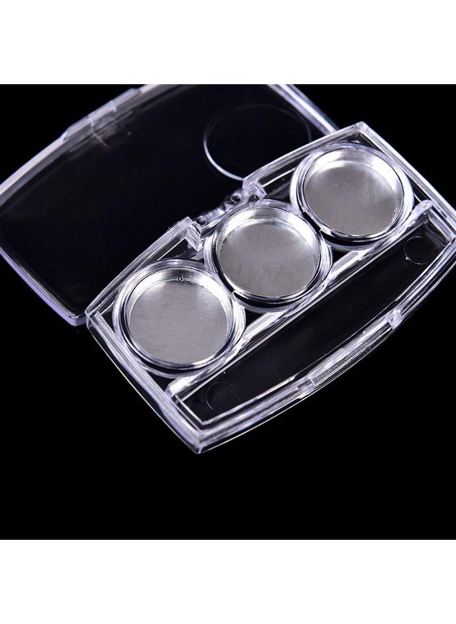 Healthcom - 10 Pcs Clear Empty Eyeshadow Palette Plastic Eyeshadow Storage Box Case With 3 Grids Palettes Lipstick Box Pigment Palette Tray Plastic Cosmetics Container Box Diy Makeup Powder Sample Box - Image 1