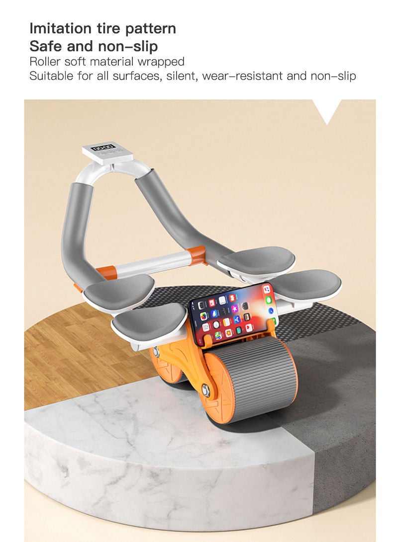 Sharpdo Household Small Fitness Equipment 4-Elbow Support Abdominal Wheel with Counter and Mobile Phone Holder - Image 3