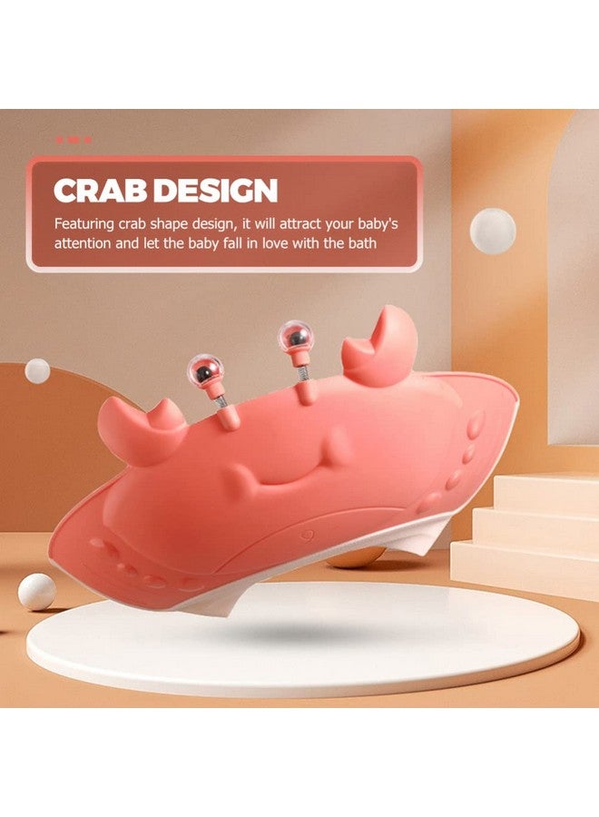 TOYANDONA Toddler Hair Washing Shield Baby Shower Cap 2Pcs Cute Crab Shampoo Hat Adjustable Silicone Shower Cap Hair Washing Hat For Kids Toddler Baby Bath Cap (Blue+ Red) Kids Shower Cap - Image 4