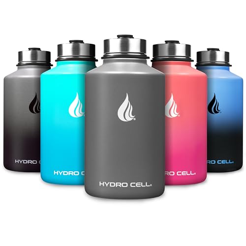 HYDRO CELL Stainless Steel Insulated Water Bottle with Straw - For Cold & Hot Drinks - Metal Vacuum Flask with Screw Cap and Modern Leakproof Sport Thermos for Adults (Graphite 64oz) - Image 1