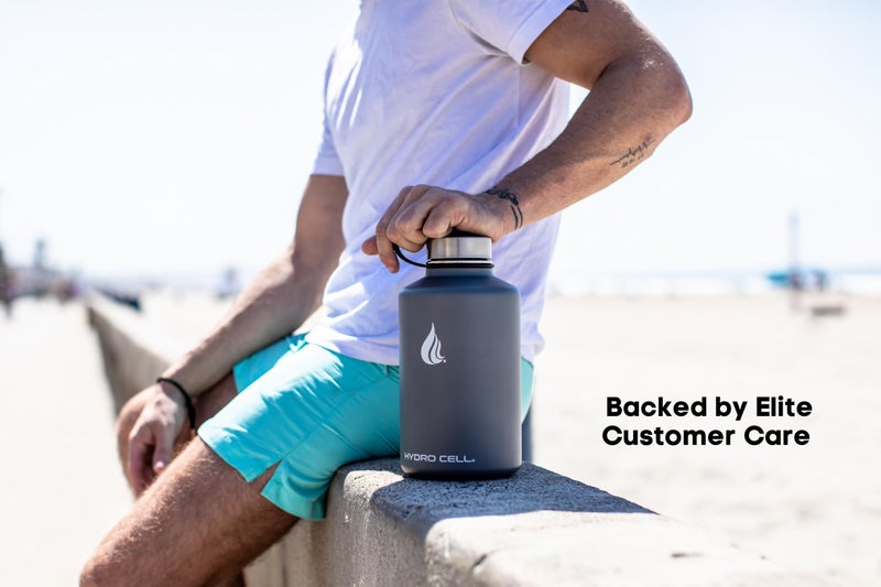 HYDRO CELL Stainless Steel Insulated Water Bottle with Straw - For Cold & Hot Drinks - Metal Vacuum Flask with Screw Cap and Modern Leakproof Sport Thermos for Adults (Graphite 64oz) - Image 5