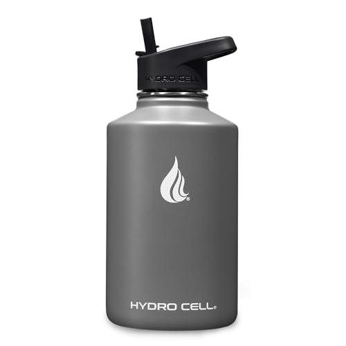 HYDRO CELL Stainless Steel Insulated Water Bottle with Straw - For Cold & Hot Drinks - Metal Vacuum Flask with Screw Cap and Modern Leakproof Sport Thermos for Adults (Graphite 64oz) - Image 2