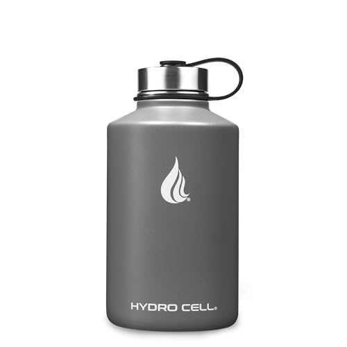 HYDRO CELL Stainless Steel Insulated Water Bottle with Straw - For Cold & Hot Drinks - Metal Vacuum Flask with Screw Cap and Modern Leakproof Sport Thermos for Adults (Graphite 64oz) - Image 3