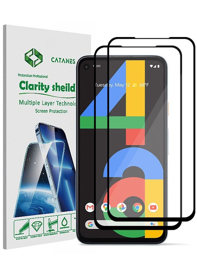 CATANES 2 Pack For Google 4a 4G Tempered Glass Screen Protector Full Glue Back - Image 1
