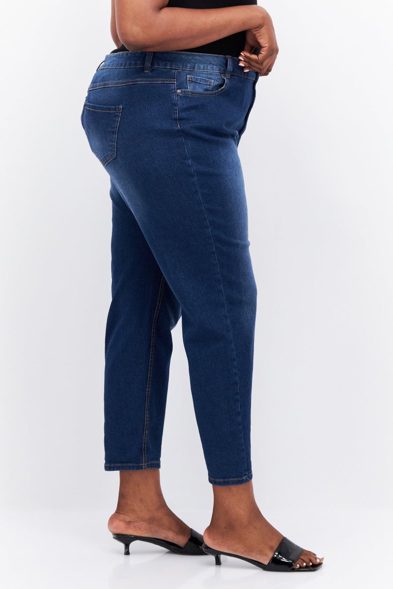 Avenue Women Regular Fit Denim Stretch Jeans, Navy Blue - Image 2