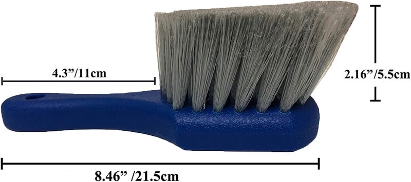 LUCKLYJONE Wheel & Tire Brush for Car Rim, Soft Bristle Car Wash Brush, Cleans Tires & Releases Dirt and Road Grime, Short Handle for Easy Scrubbing Blue - Image 3