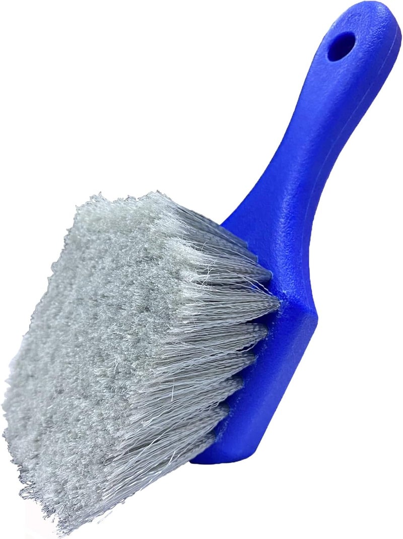 LUCKLYJONE Wheel & Tire Brush for Car Rim, Soft Bristle Car Wash Brush, Cleans Tires & Releases Dirt and Road Grime, Short Handle for Easy Scrubbing Blue - Image 1