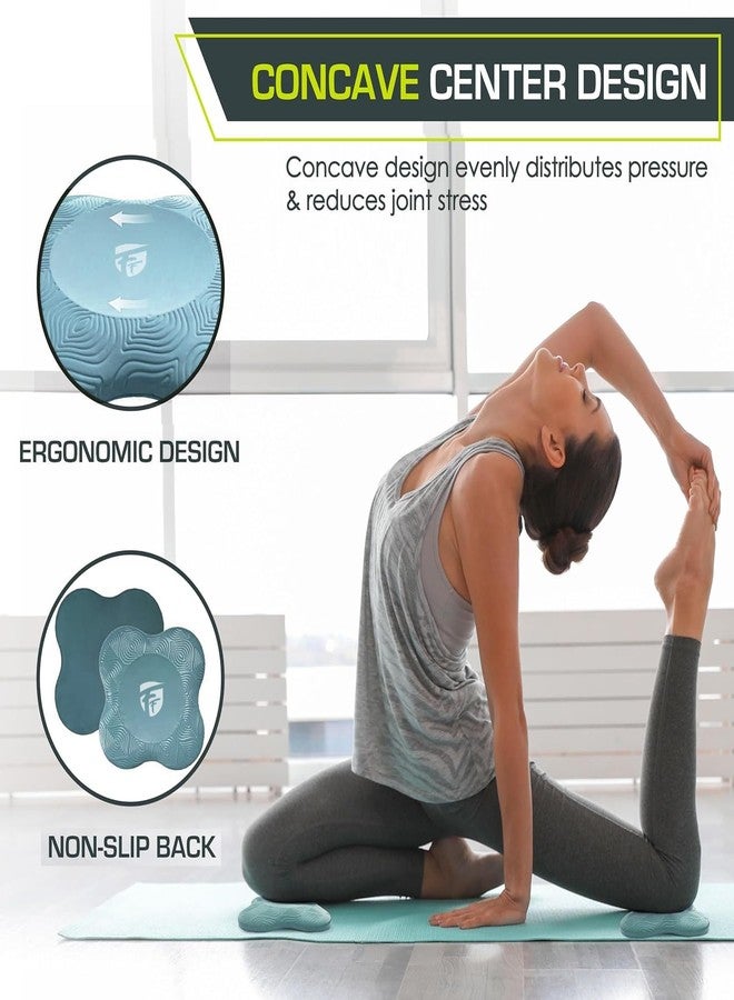 وسادة ركبة يوغا احترافية من FirstFit، وسادة سميكة للغاية للمرفقين لتمارين البيلاتس والبلانك والتأمل، وسادة حماية للمفاصل مضادة للانزلاق، عبوة من قطعتين - أزرق - (المقاس - 7.8 بوصة طول × 7.8 بوصة عرض × 0.78 بوصة سمك) - Image 3