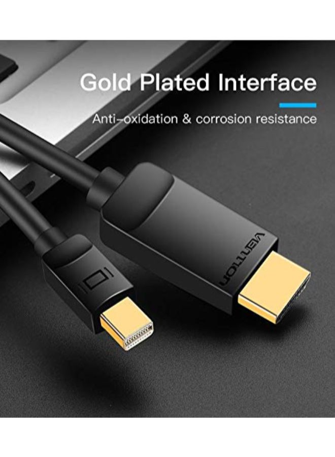 VENTION Thunderbolt Mini DP To HDMI Cable Black/Gold - Image 2