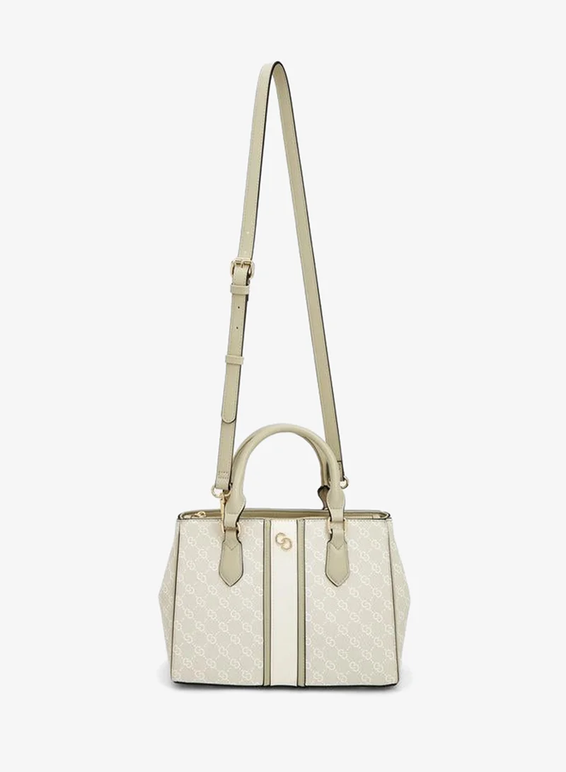 Celeste GREY Monogram Print Tote Bag With Adjustable Strap for Women | Best Price UAE