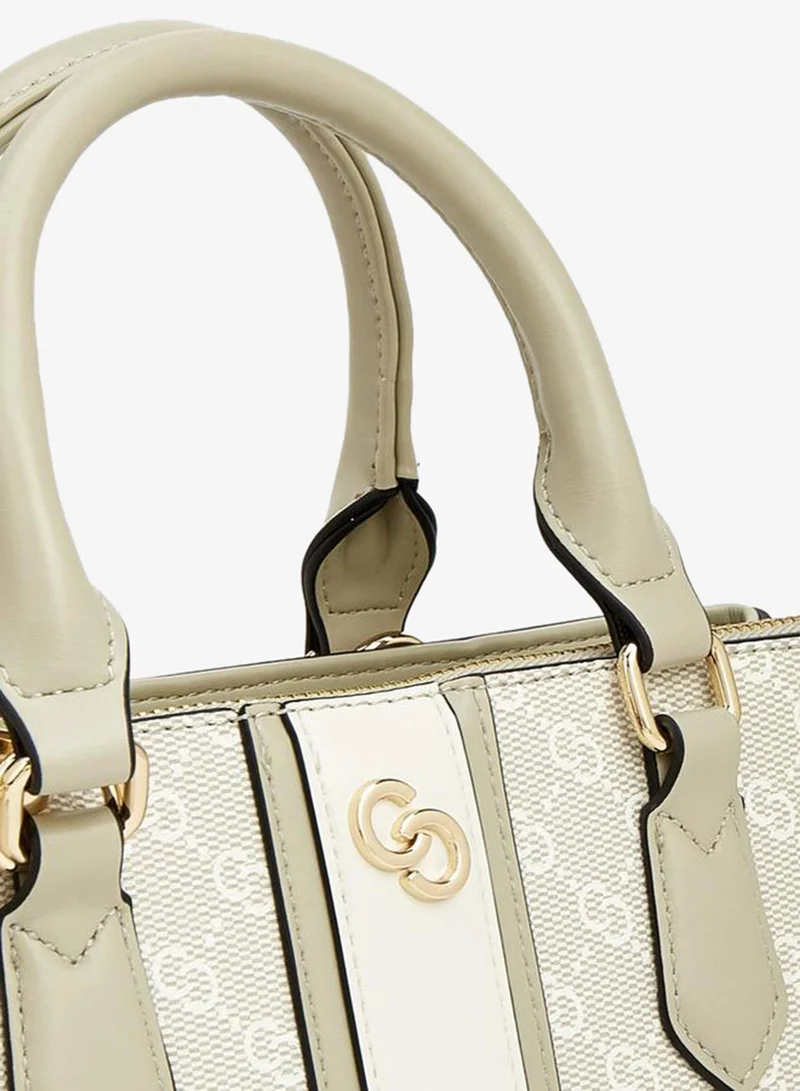 Celeste GREY Monogram Print Tote Bag With Adjustable Strap for Women | Best Price UAE