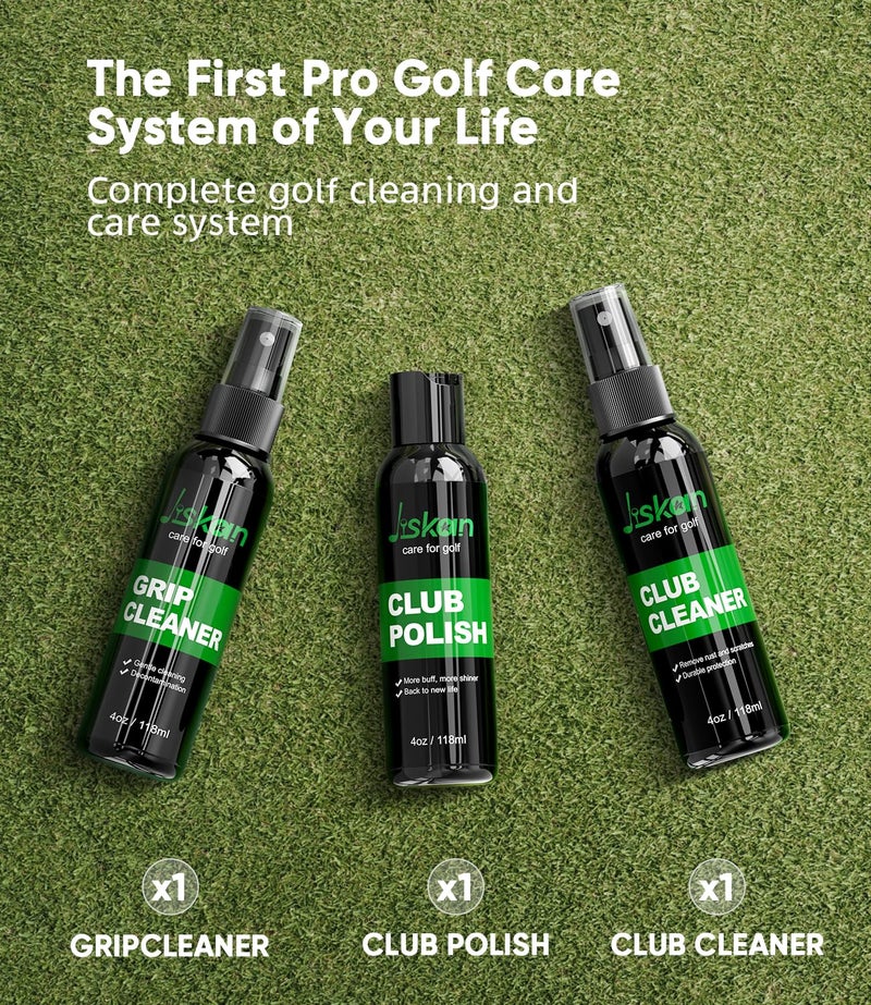 Jiskan Pro Golf Care Kit System Includes Golf Grip Cleaner Club Cleaner Club Polish Club Brush Golf Towel, Essentials Golf Accessories for Men Cool Golf Gifts for Men - Image 3