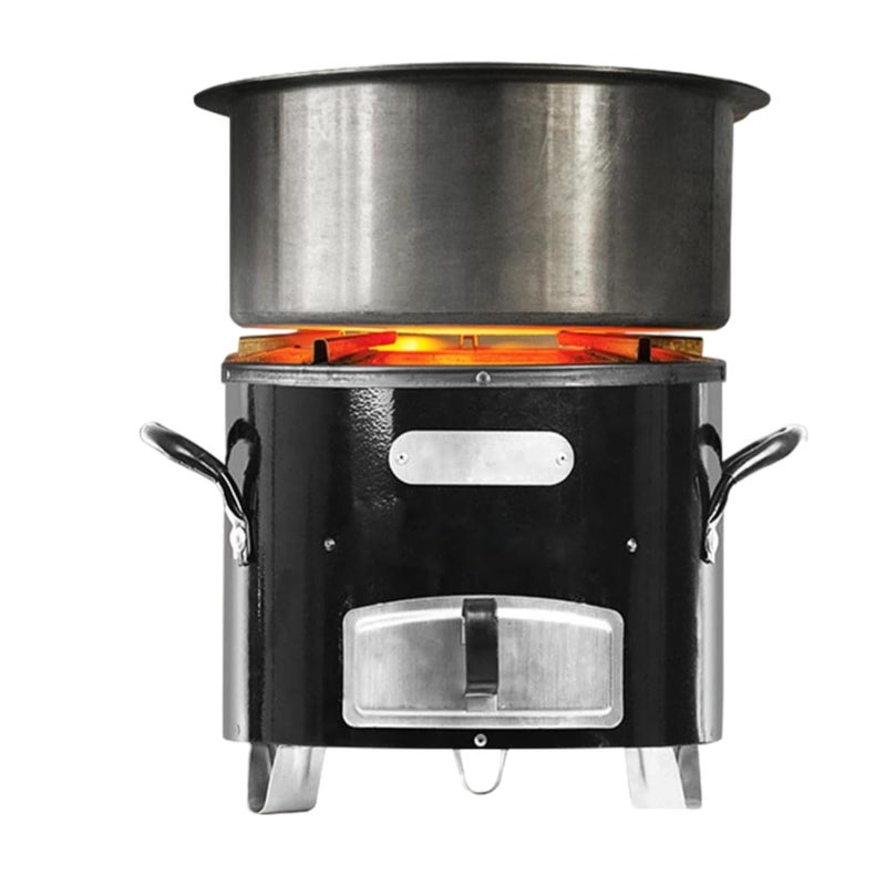 ZAMZIN Camping Wood Stove Portable/Foldable Backpacking Survival Stove with Grill, Stainless Steel Wood Burning Stove for Outdoor Cooking, Picnic, Emergency, Hiking, Alcohol Tray Included - Image 1