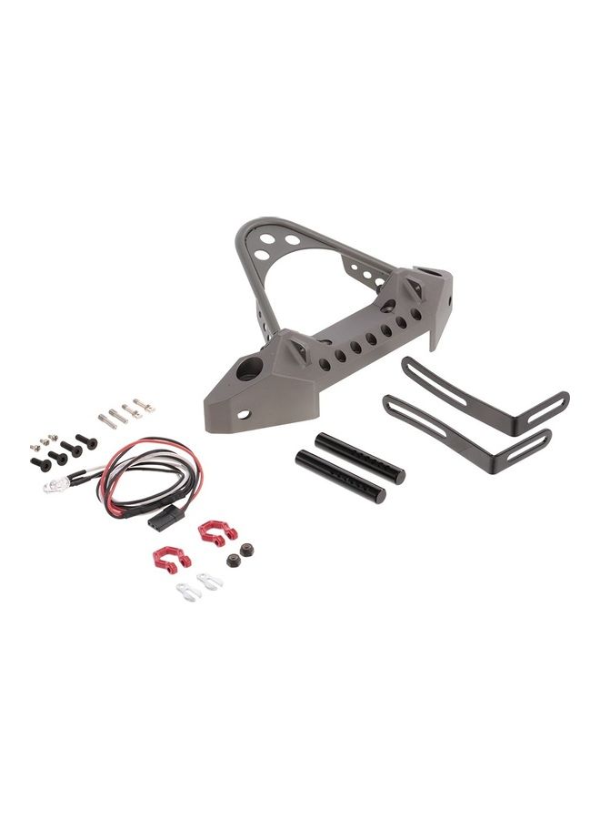 NIBEMINENT Metal Front Bumper with Light for 1/10 RC Crawler Car Traxxas TRX-4 Axial SCX10 & II 90046 18*15*5cm - Image 3