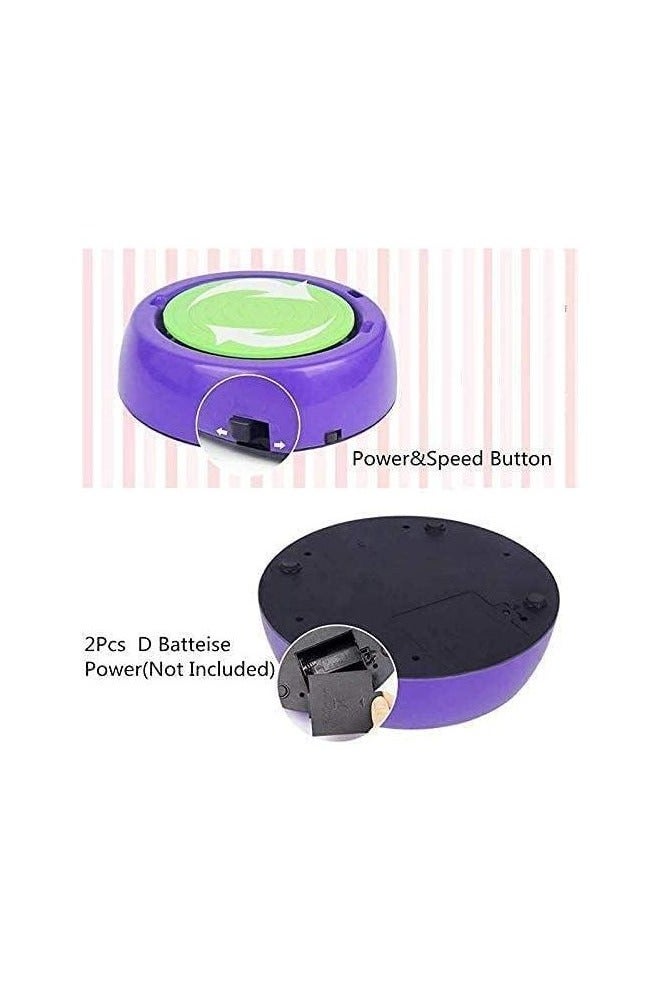 Pottery Wheel, DIY Pottery Studio with Apron, Craft Activity with Stickers, Artist Studio, Ceramic Machine with Air-Dry Clay, Educational Toy for Kids Beginners (Purple) - Image 3