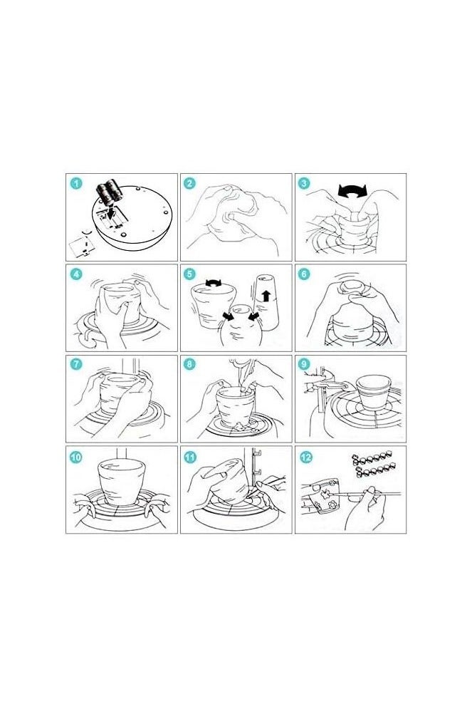 Pottery Wheel, DIY Pottery Studio with Apron, Craft Activity with Stickers, Artist Studio, Ceramic Machine with Air-Dry Clay, Educational Toy for Kids Beginners (Purple) - Image 5