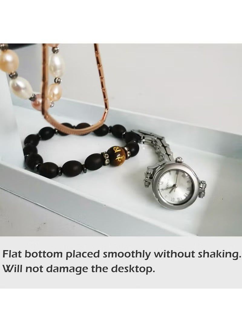 عربست حامل حامل قلادة حامل مجوهرات حامل خاتم منظم عرض القلادة منظم المجوهرات (أبيض) - Image 5