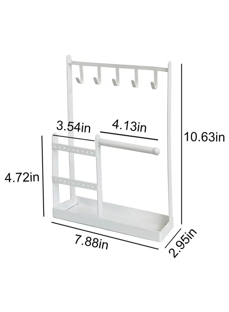 عربست حامل حامل قلادة حامل مجوهرات حامل خاتم منظم عرض القلادة منظم المجوهرات (أبيض) - Image 2