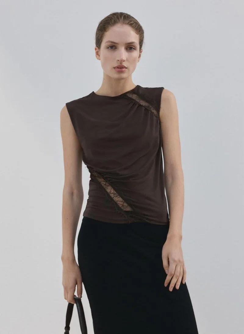 MANGO  Ruched fitted top for Women | Best Price UAE