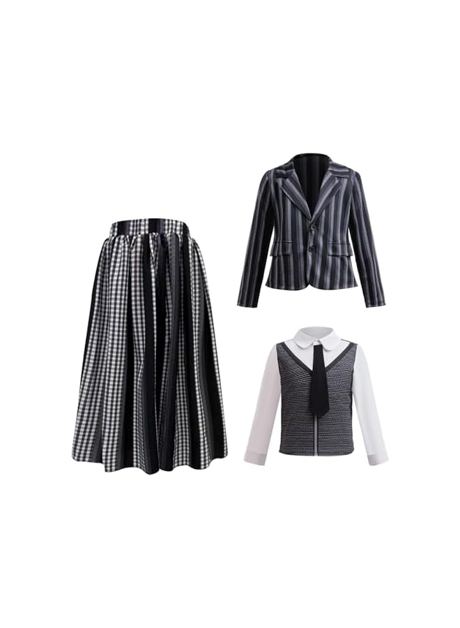 نيبمينينت فستان costumes الأسود للفتيات للأطفال، أزياء عائلية سوداء، ملابس عيد الهالوين للفتيات، فستان للحفلات من 4 إلى 13 سنة. - Image 4