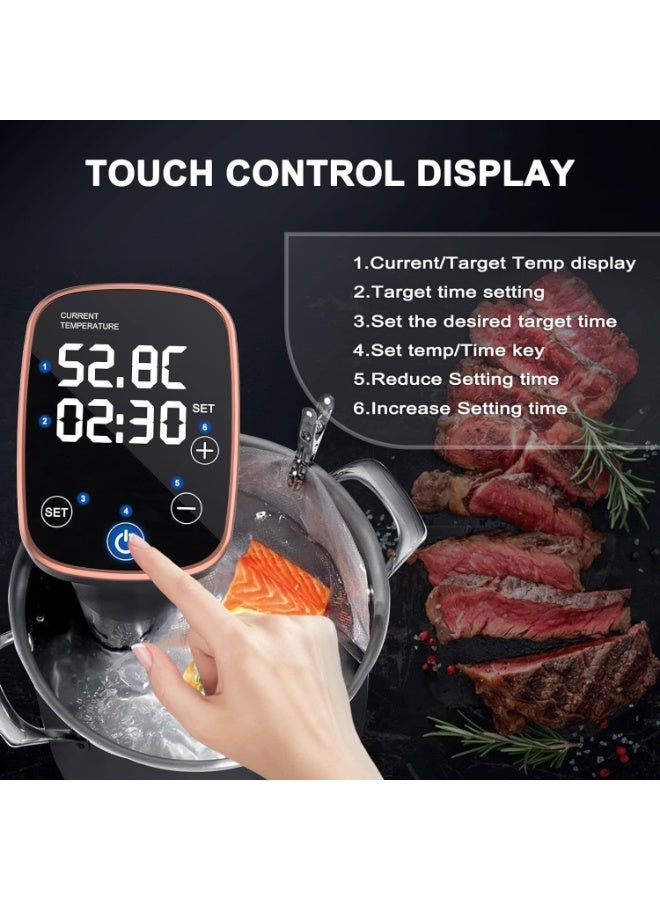Sous Vide Immersion Circulator, 1400W Constant Temperature Slow Cooker with APP Control and Touch Display - Image 3