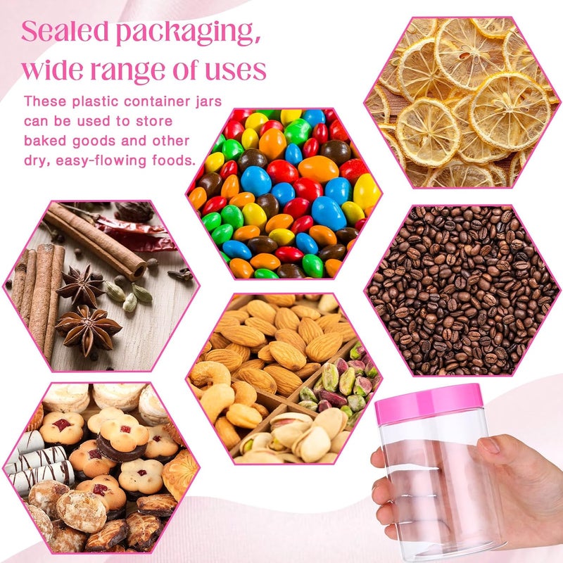 Patelai 4 Pieces Round Wide-mouth Leak Proof Plastic Container Jars with Lids for Travel Storage Makeup Beauty Products Face Creams Oils Salves Ointments DIY Making(10 Ounce,Pink) - Image 5