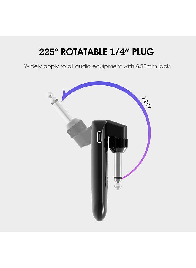Double - double W3 Portable UHF Wireless Guitar Transmitter and Receiver Set 50M Transmission Range Audio Wireless System Built-in Rechargeable Lithium Battery - Image 1