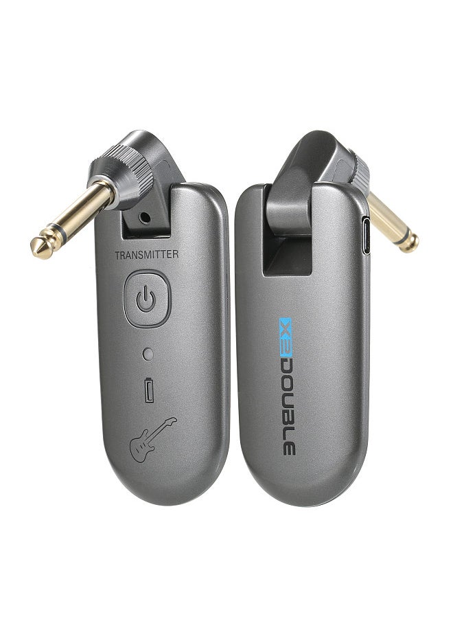 Double - double W3 Portable UHF Wireless Guitar Transmitter and Receiver Set 50M Transmission Range Audio Wireless System Built-in Rechargeable Lithium Battery - Image 1