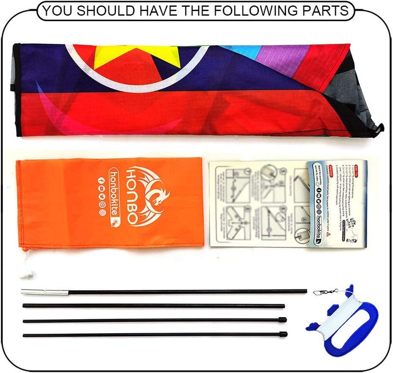 Honbo 58" Fighter Plane - Kite for Kids & Adults, Easy to Fly, Beach Trip Beginner Kite with Reel and 200ft String - Image 5
