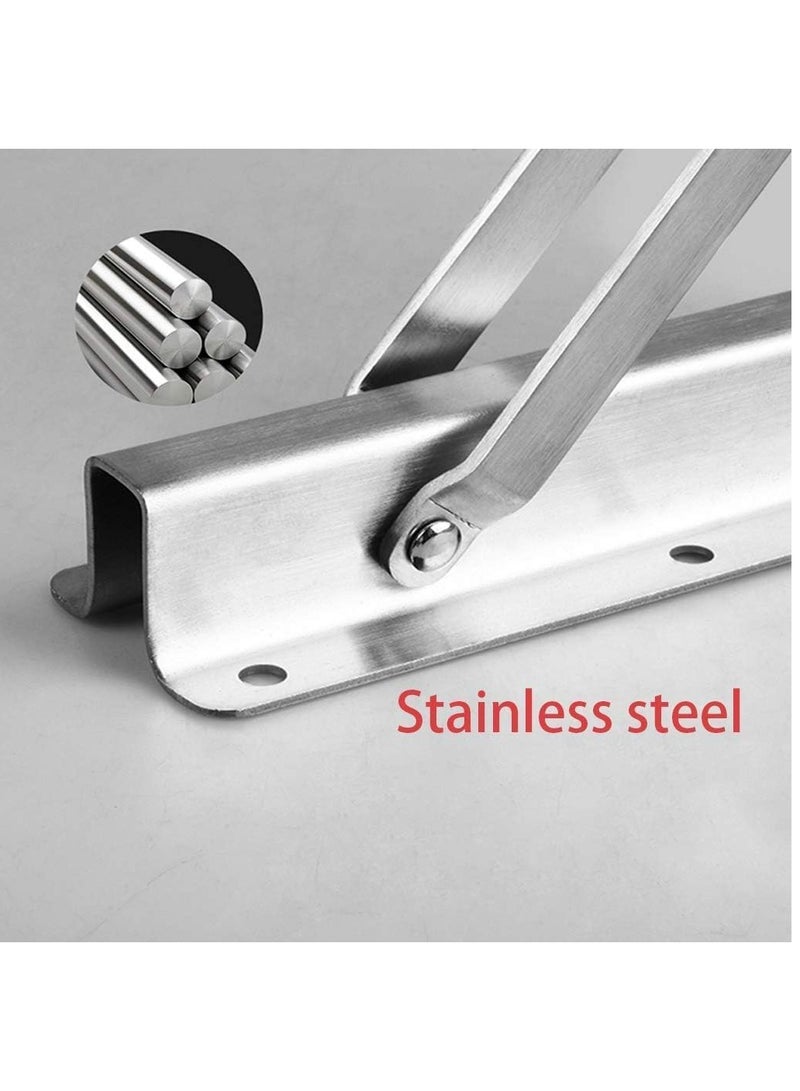 Rubik Folding Shelf Brackets 16inch - 2pcs Heavy Duty Stainless Steel Wall Mounted Triangle Brackets for Table Work Bench, Space Saving DIY Bracket - Image 5