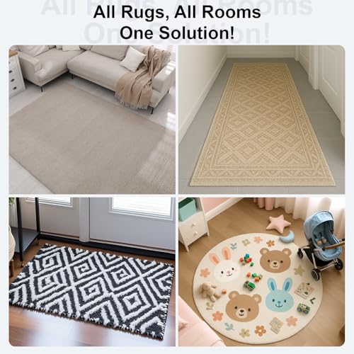 Home Techpro 12 PCS Rug Tape, Gripper for Rug for Hardwood Floors, Double Sided Reusable Under Rug Carpet Tape Stickers, Rug Anti Slip Grips for Area Rugs, Non Slip Rug Pads - Image 5