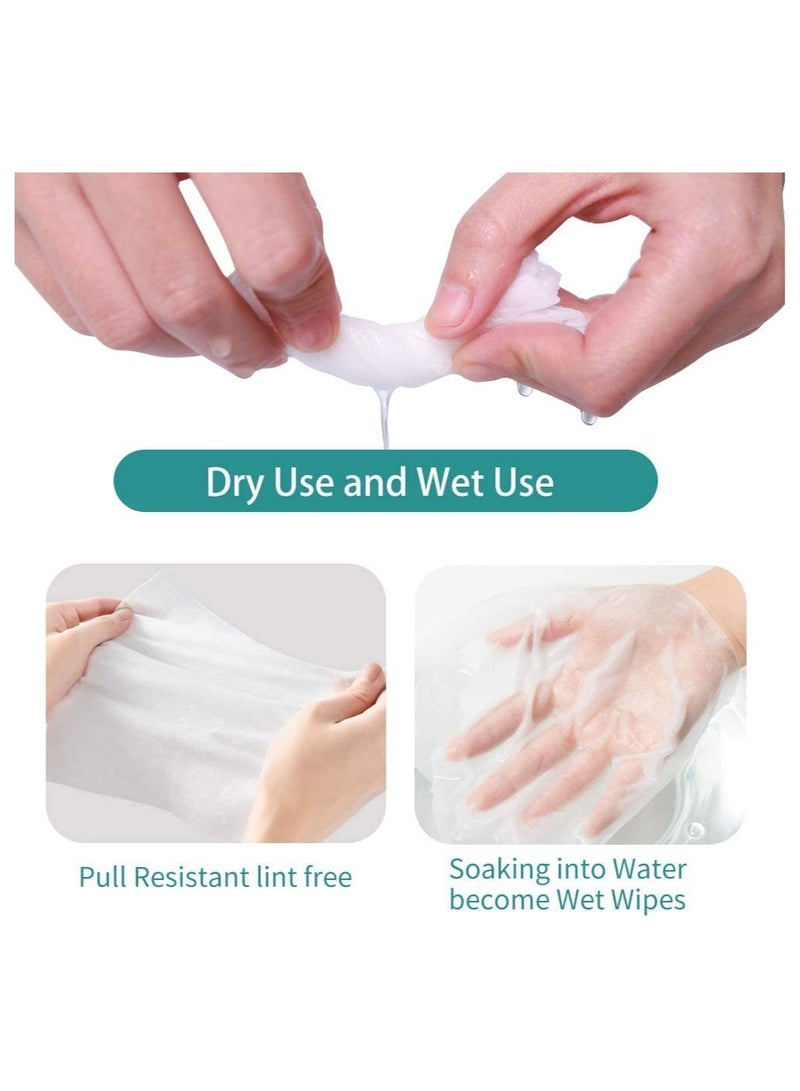 50 Pieces Cotton Tissue, Disposable Absorbable 100% Dry Wipes, Ultra Soft Face Towels, Multi-purpose Cotton Towel Tissue for Skin Care, White - Image 2