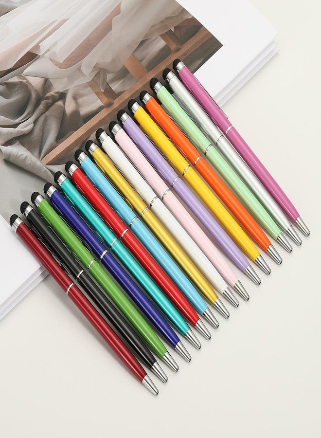 PATIKIL Ballpoint Pen with Stylus Tip, 4Pcs 2 in 1 Slim Metal Black Ink 1.0mm Medium Point Stylus Pen for Touch Screens Office Desk, Pink - Image 4