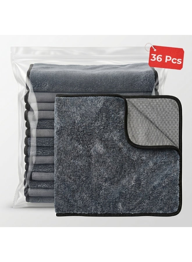 Manful Microfiber Cleaning Cloth 36 Pack – 60 * 90cm 600 GSM Ultra Thick Car Drying Towels, Premium Microfiber Towels for Car Wash, Detailing, Polishing, Scratch-Free - Image 1
