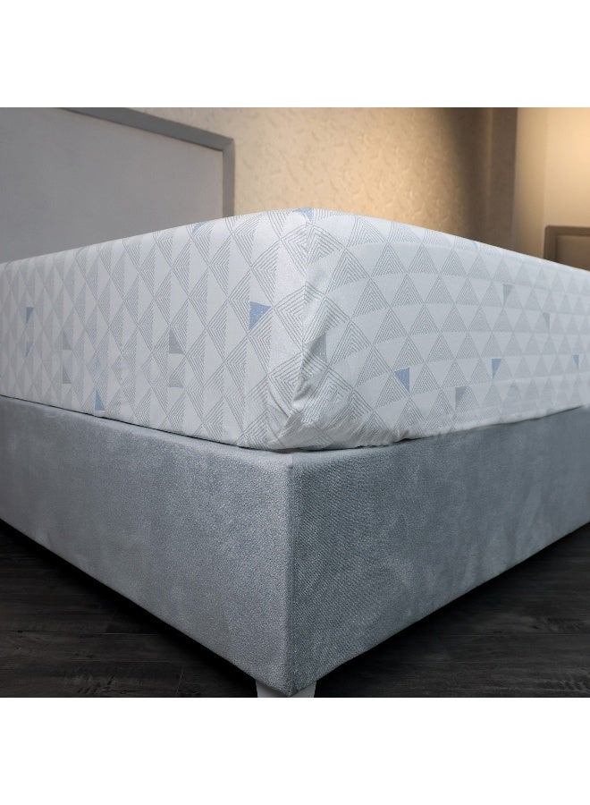 Home Box ملاءة قطنية مطبوعة بكسل بحجم كينج 260 × 240 سم - Image 3