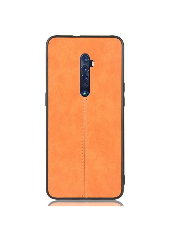 اس-توب جراب لهاتف Oppo Reno2 مقاوم للصدمات بنمط جلد البقر المخيط من مادة PC + PU + TPU - Image 2